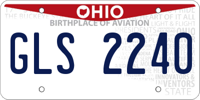 OH license plate GLS2240