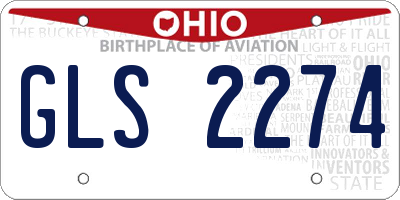 OH license plate GLS2274