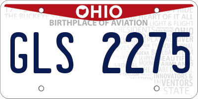 OH license plate GLS2275