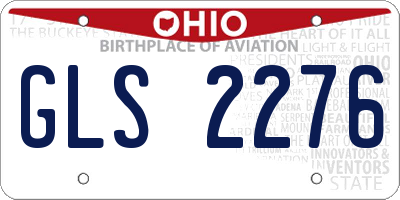 OH license plate GLS2276