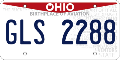 OH license plate GLS2288