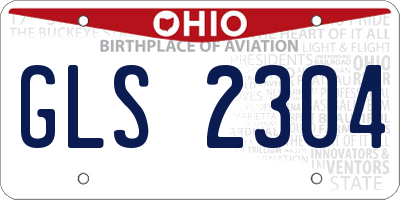 OH license plate GLS2304
