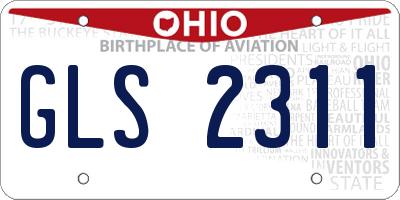 OH license plate GLS2311