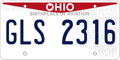 OH license plate GLS2316