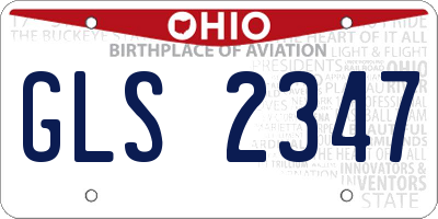 OH license plate GLS2347