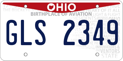 OH license plate GLS2349