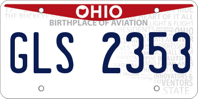 OH license plate GLS2353