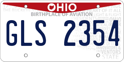 OH license plate GLS2354
