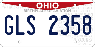 OH license plate GLS2358