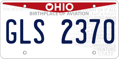 OH license plate GLS2370