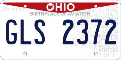 OH license plate GLS2372