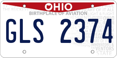 OH license plate GLS2374