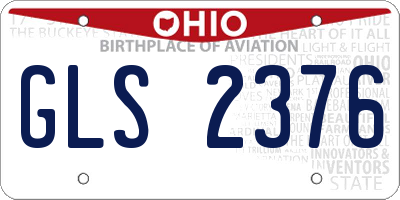 OH license plate GLS2376
