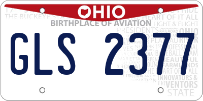 OH license plate GLS2377
