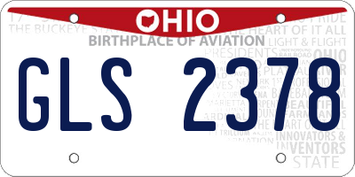 OH license plate GLS2378