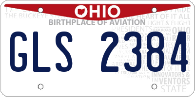 OH license plate GLS2384