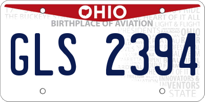 OH license plate GLS2394