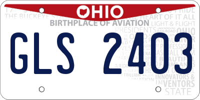 OH license plate GLS2403
