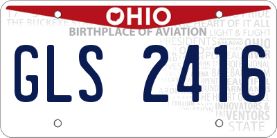OH license plate GLS2416