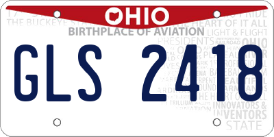 OH license plate GLS2418