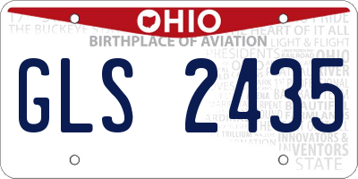 OH license plate GLS2435