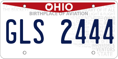 OH license plate GLS2444
