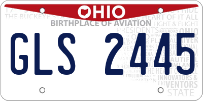 OH license plate GLS2445