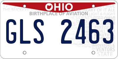 OH license plate GLS2463