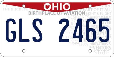 OH license plate GLS2465