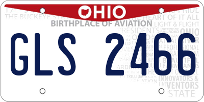 OH license plate GLS2466