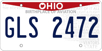OH license plate GLS2472