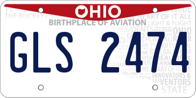 OH license plate GLS2474