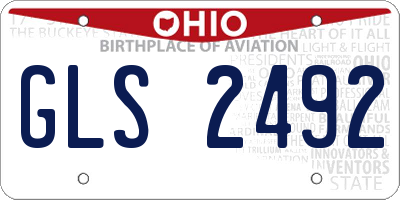 OH license plate GLS2492