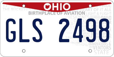 OH license plate GLS2498