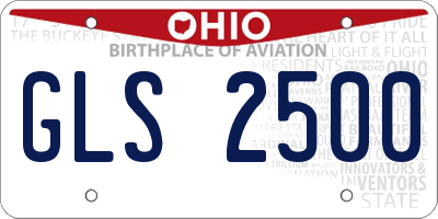 OH license plate GLS2500