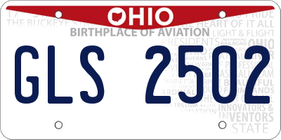 OH license plate GLS2502