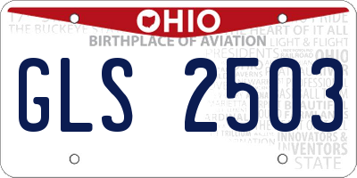 OH license plate GLS2503