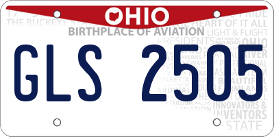 OH license plate GLS2505
