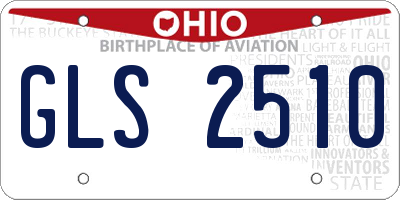 OH license plate GLS2510