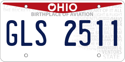 OH license plate GLS2511