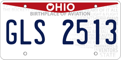OH license plate GLS2513