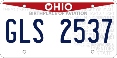 OH license plate GLS2537