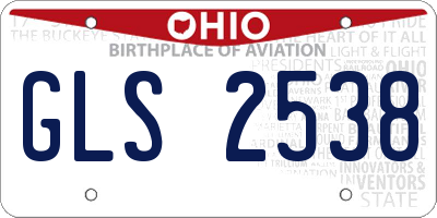 OH license plate GLS2538