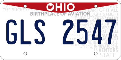 OH license plate GLS2547
