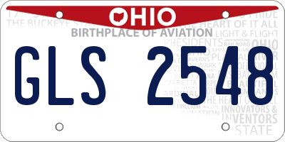 OH license plate GLS2548