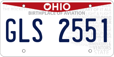 OH license plate GLS2551