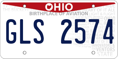 OH license plate GLS2574