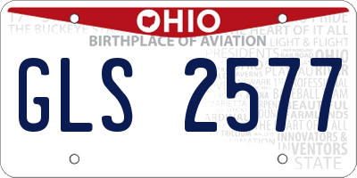 OH license plate GLS2577