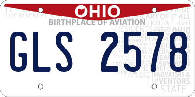 OH license plate GLS2578