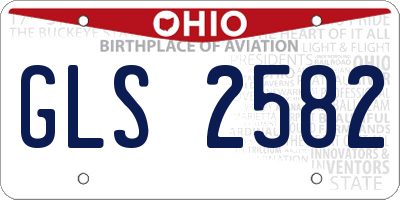 OH license plate GLS2582